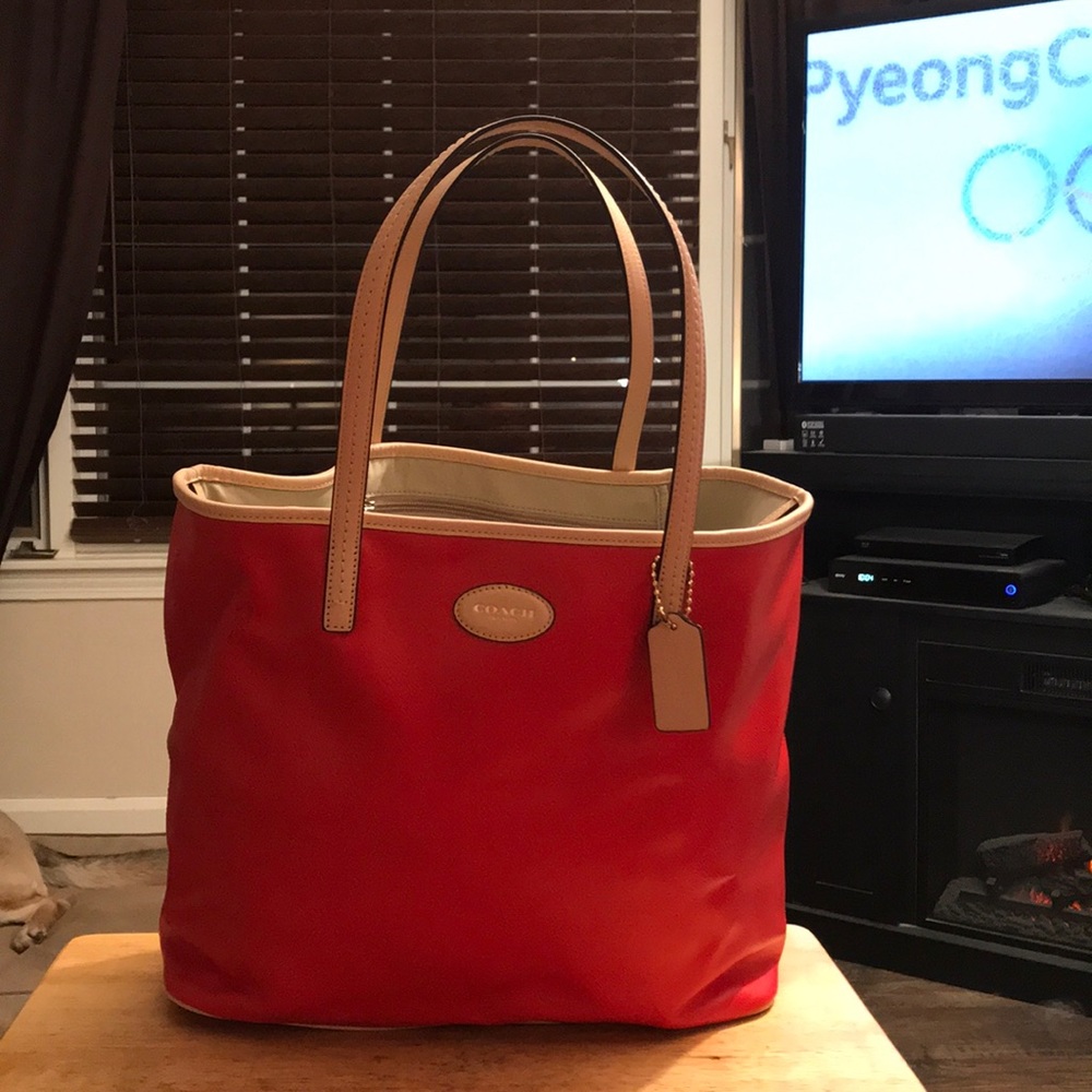 Coach leather tote.